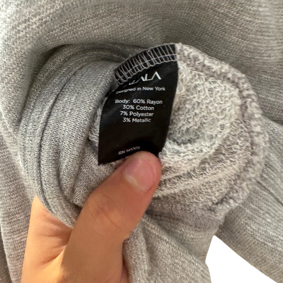 ALALA grey sparkle boxy cropped hoodie sweatshirt - size small - Picture 5 of 5